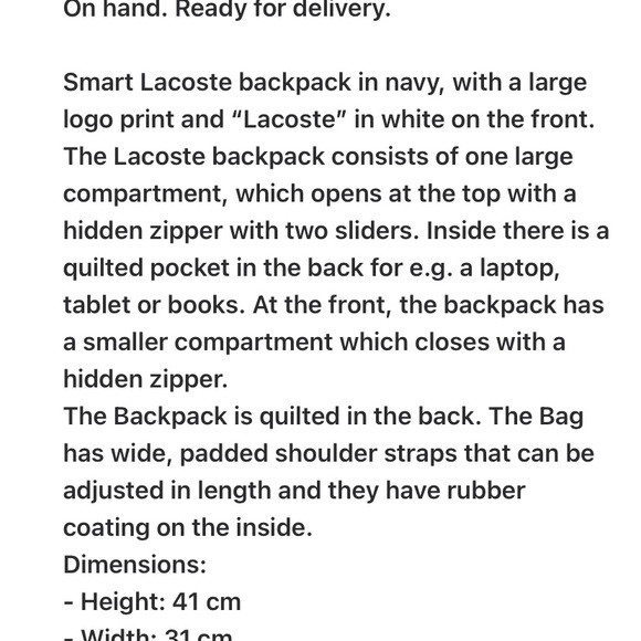 Lacoste backpack - Picture 5 of 6